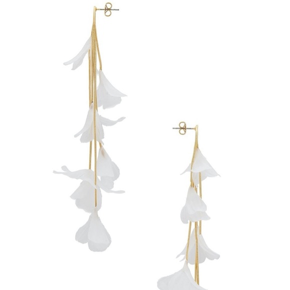 Sashi Florence Multi Drop Earring in White & Gold - Picture 3 of 3